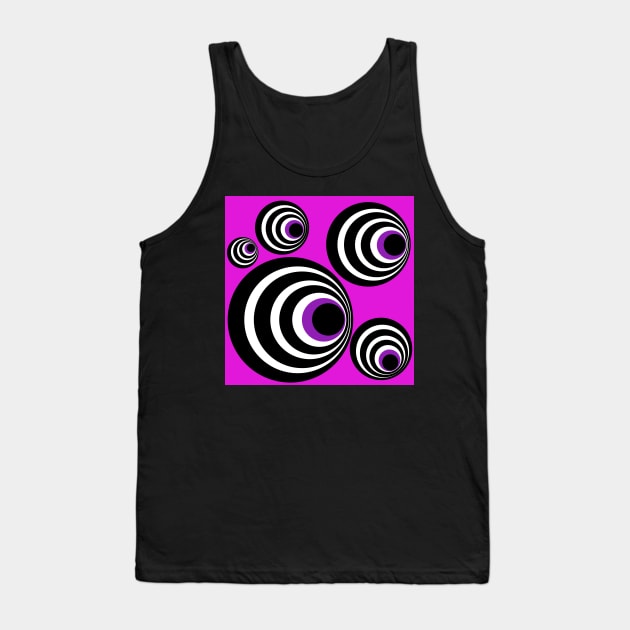 Optical Illusions, Visual Phenomena, circle pattern, pink version Tank Top by marina63